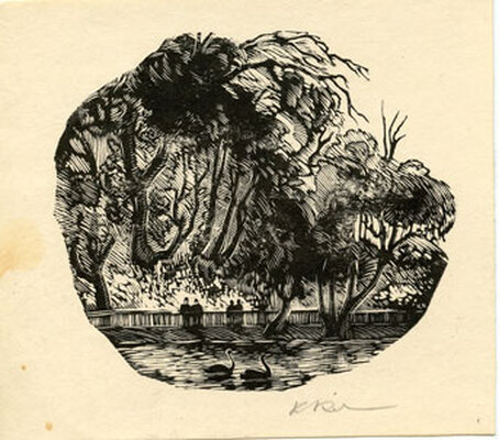 Козловский Константин Степанович. Лот из 20 двух иллюстраций к различным произведениям с приложением четырех рукописных писем автора, адресованных коллекционеру М.В. Трухницкому